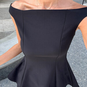 Women’s Boat-Neck Off-Shoulder Tank Top