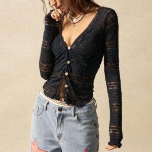 Women’s Sheer Long-Sleeve Top