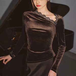 Elegant Slim Fit Women's Velvet Top