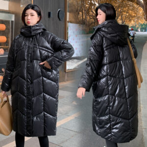 Women’s Knee-Length Hooded Cotton Coat